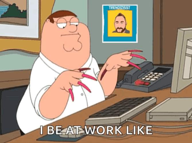 Peter Be At Work Like Typing Meme GIF