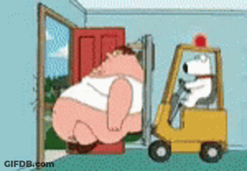 Peter Griffin And Brian In Forklift GIF