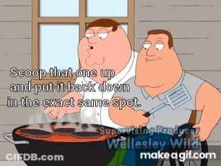 Peter Griffin And Gary Griffin Cooking Burgers On Grill GIF