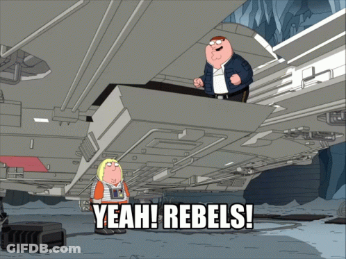 Peter Griffin And Leia Skywalker Saying Yeah Rebels GIF