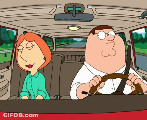 Peter Griffin And Lois Griffin Are Sitting In A Car GIF