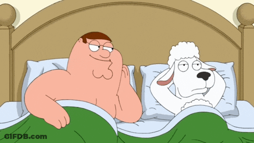 Peter Griffin And Sheep In Bed GIF