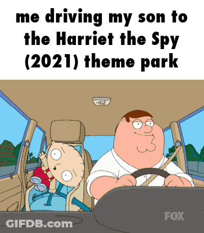 Peter Griffin And Stewie Driving A Car GIF