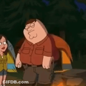 Peter Griffin And Woman By Tent In Woods GIF