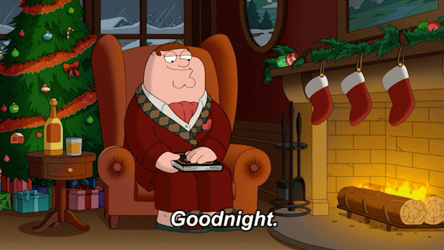 Peter Griffin Beside Fireplace GIF