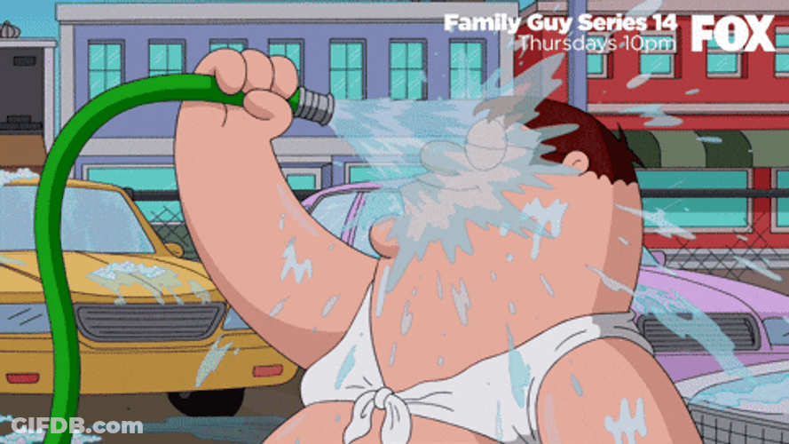 Peter Griffin Drinking From A Fire Hose GIF
