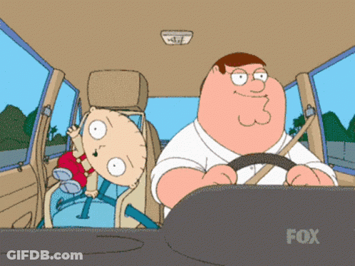 Peter Griffin Driving Car GIF