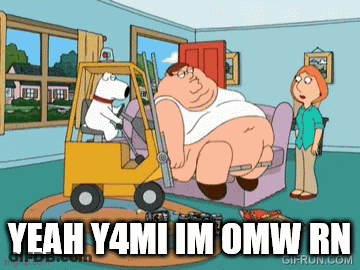 Peter Griffin Driving Forklift Saying Yeah Y4mi Im Omw Rn GIF