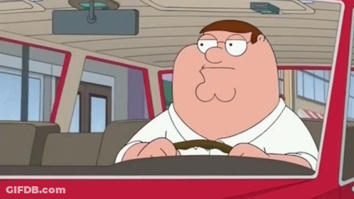 Peter Griffin Driving Red Vehicle GIF