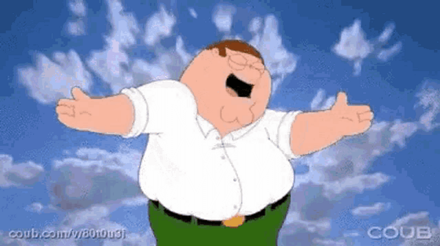 Peter Griffin Family Guy Green Screen Sky Dance GIF