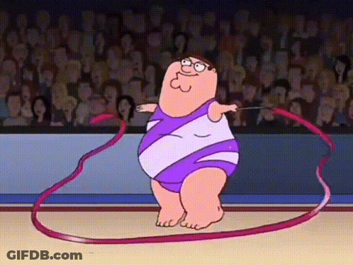 Peter Griffin From Family Guy Is Doing Rhythmic Gymnastics GIF