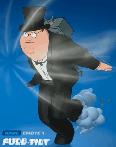 Peter Griffin From Family Guy Is Flying Through The Air With A Box On His Back GIF