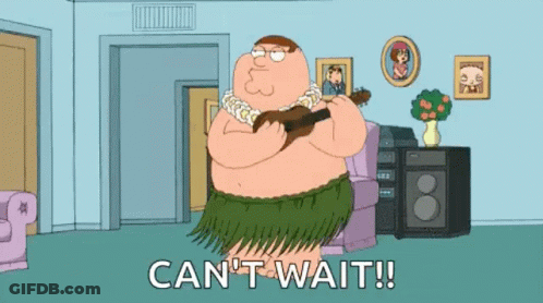 Peter Griffin From Family Guy Is Playing A Ukulele In A Living Room . GIF