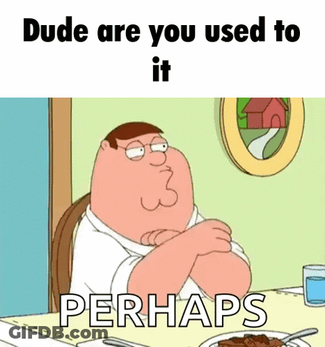 Peter Griffin From Family Guy Is Sitting At A Table With His Arms Crossed And A Plate Of Food . GIF