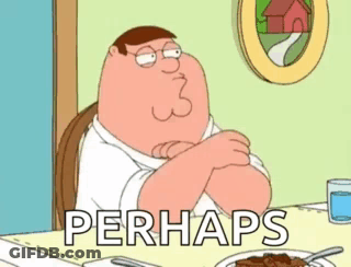 Peter Griffin From Family Guy Is Sitting At A Table With His Arms Crossed GIF