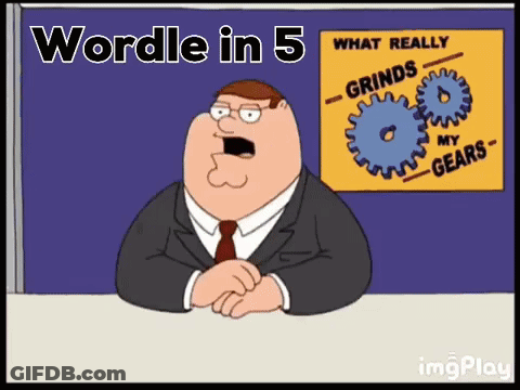 Peter Griffin From Family Guy Is Sitting In Front Of A Sign That Says " Grinds My Gears " GIF
