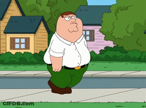 Peter Griffin From Family Guy Walking Down A Sidewalk GIF
