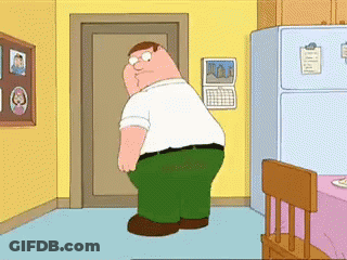 Peter Griffin From The Family Guy Is Standing In A Kitchen GIF