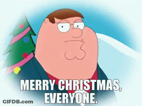 Peter Griffin Holding Christmas Tree Merry Christmas GIF