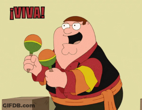 Peter Griffin Holding Maracas Saying Viva GIF
