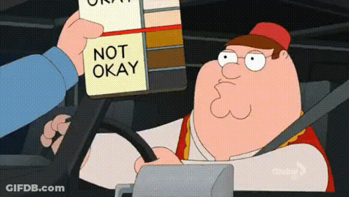 Peter Griffin Holding Note Saying Not Okay GIF