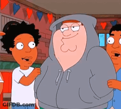 Peter Griffin In Hoodie Talking To Two GIF