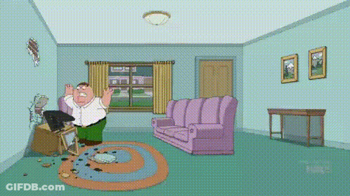 Peter Griffin In Living Room GIF