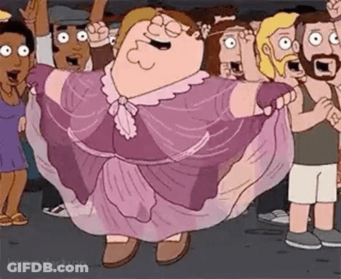 Peter Griffin In Purple Dress Dancing GIF