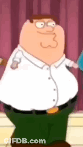 Peter Griffin In White Shirt And Green Pants GIF