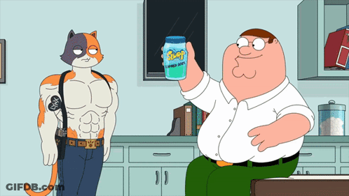 Peter Griffin Is Holding A Can Of Soda That Says Lemonade GIF
