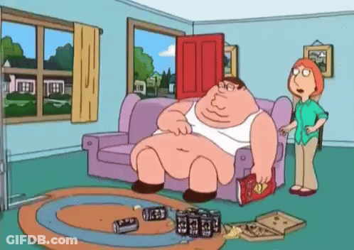 Peter Griffin Sitting On Couch Next To Lois GIF
