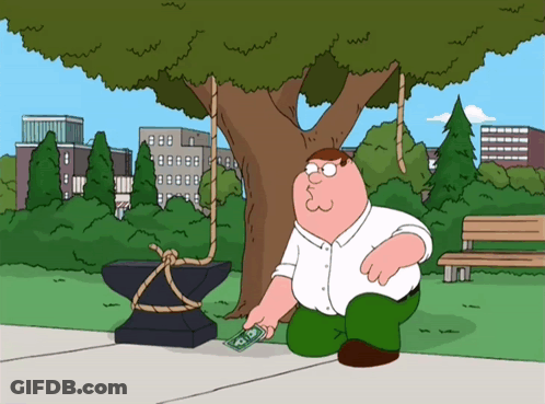 Peter Griffin Kneeling Holding Dollar GIF