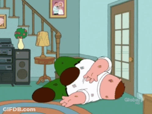 Peter Griffin Laying On Living Room Floor GIF
