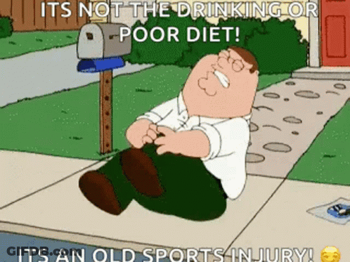 Peter Griffin Laying On Sidewalk It's Not The Drinking Or Poor Diet GIF