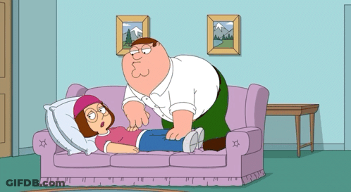 Peter Griffin Lying On Couch Next To Meg GIF