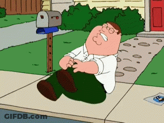 Peter Griffin Lying On Sidewalk Next To Mailbox GIF