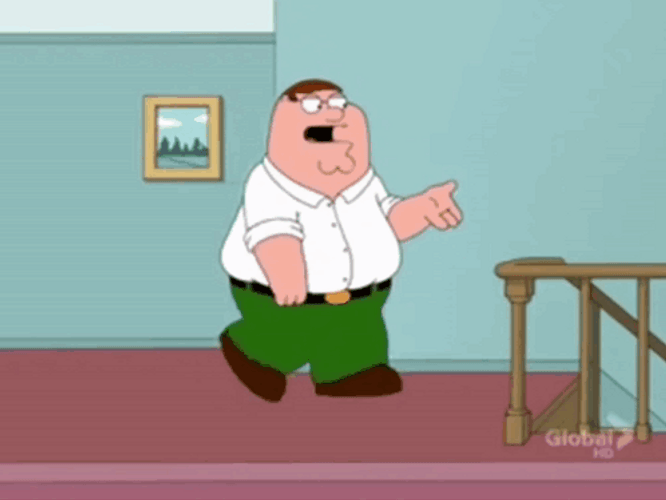 Peter Griffin Meme Fall Off Stairs Rolling Down GIF