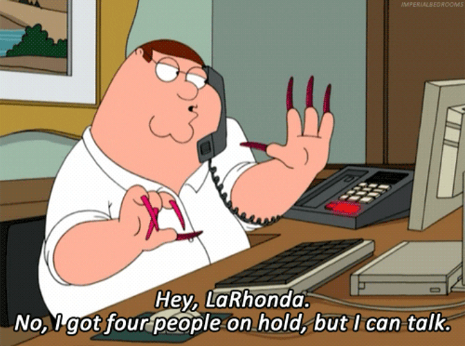Peter Griffin On Call With Long Nail GIF