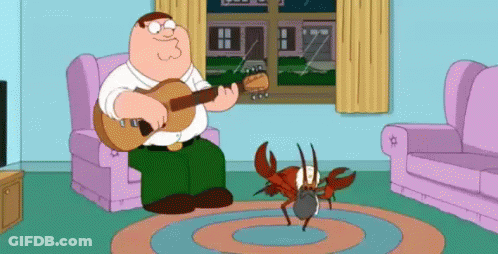 Peter Griffin Playing Guitar With Dancing Crab GIF