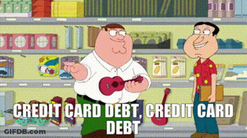 Peter Griffin Playing Ukulele Credit Card Debt GIF
