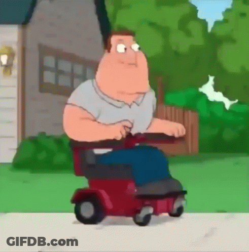 Peter Griffin Riding Mobility Scooter GIF
