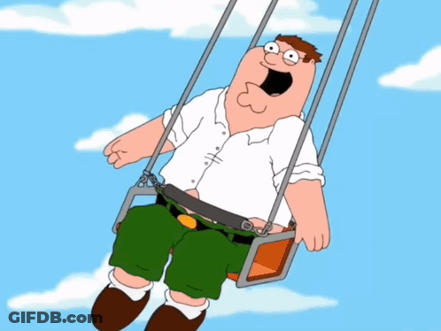 Peter Griffin Riding Swing In Sky GIF