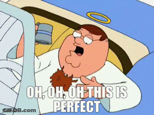 Peter Griffin Saying Oh Oh Oh This Is Perfect Holding Cup GIF