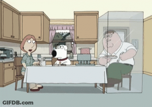 Peter Griffin Sitting At Table GIF