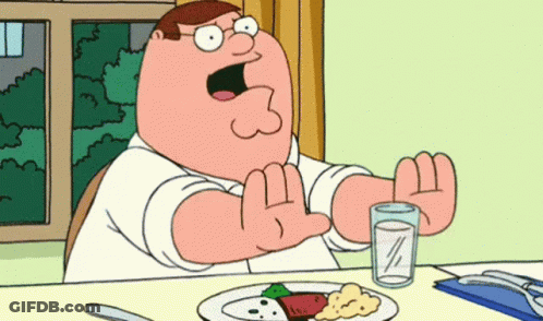 Peter Griffin Sitting At Table With Food GIF