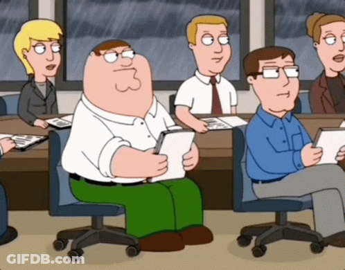 Peter Griffin Sitting In Classroom GIF