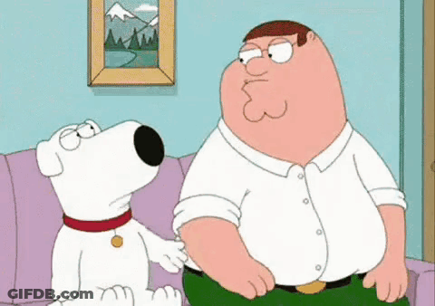 Peter Griffin Sitting On Couch Next To Dog GIF