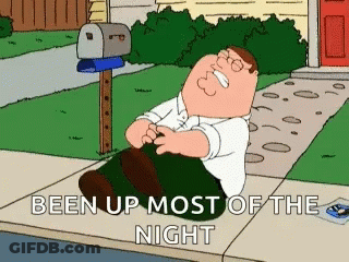 Peter Griffin Sitting On Sidewalk Been Up Most Of The Night GIF