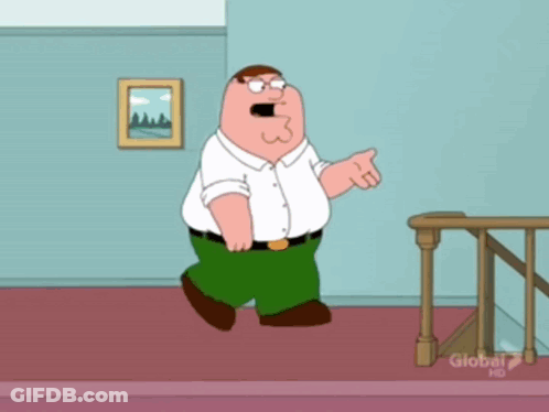 Peter Griffin Sitting On Staircase GIF
