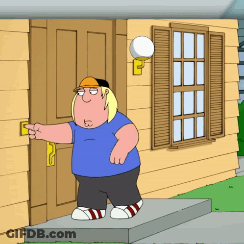 Peter Griffin Standing In Front Of Door GIF
